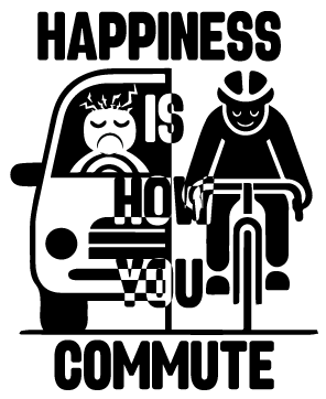 Happiness is How You Commute - Sticker